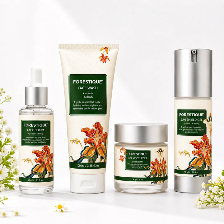 Forestique Complete Glow Essentials (Face Wash + Face Serum + Face Moisturizer + Sunscreen)