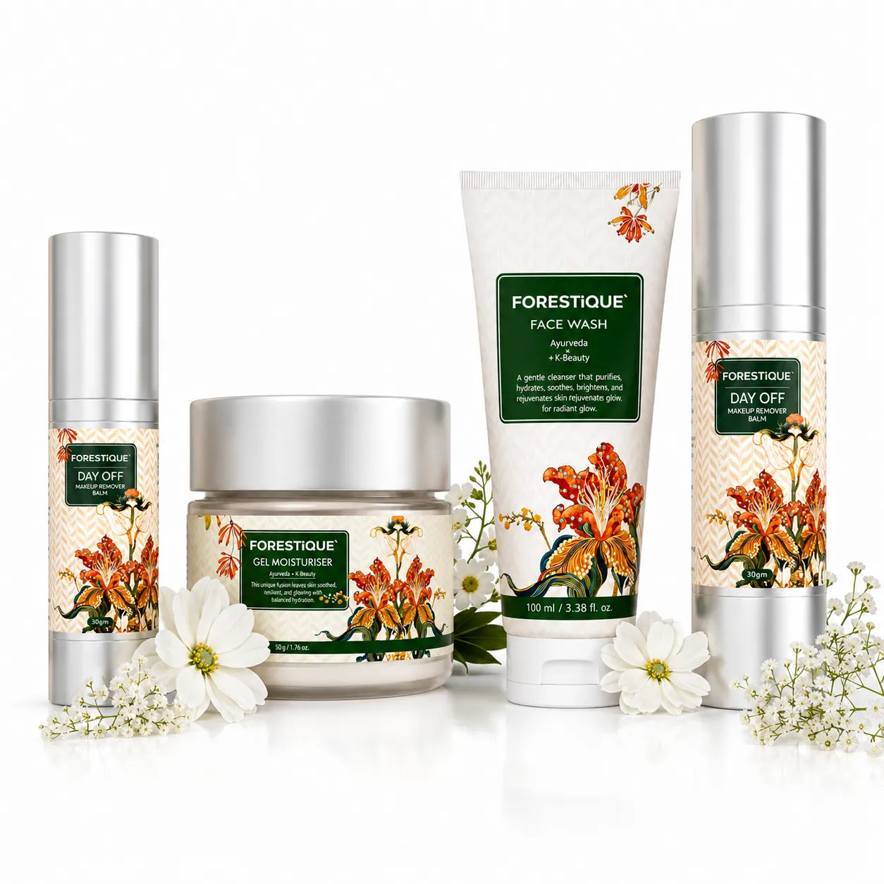 Forestique Cleanse & Hydrate Trio (Face Moisturizer + Balm To Water Make Up Remover + Face Wash)