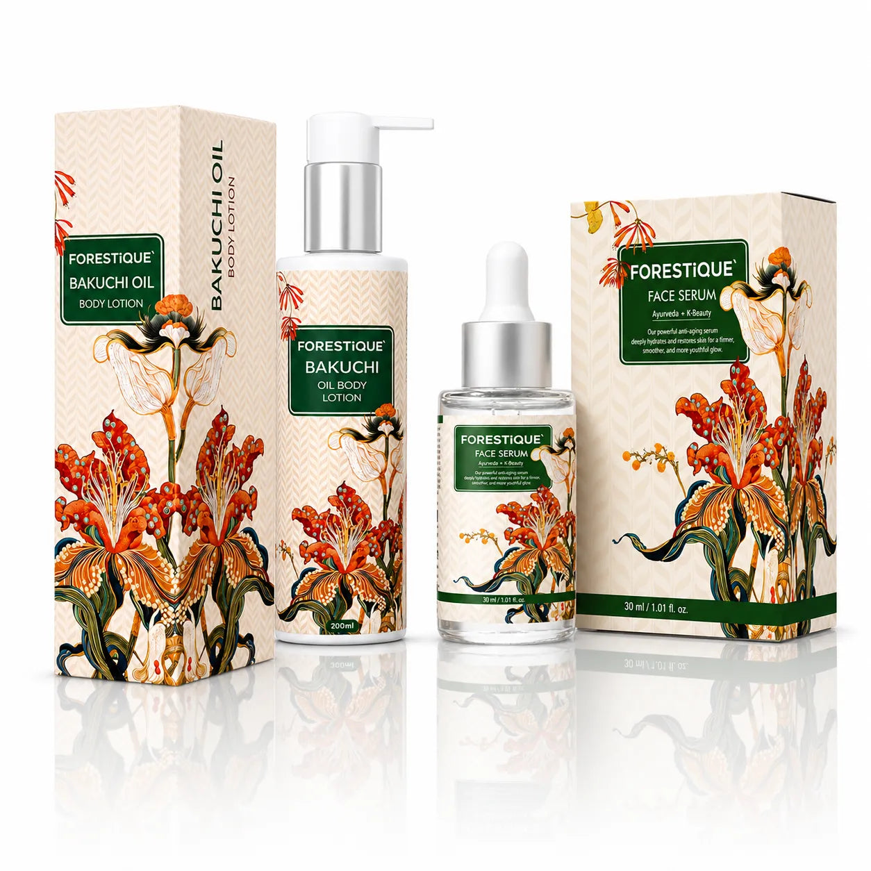 Forestique Radiant Glow Duo (Face Serum + Bakuchi Oil Body Lotion)