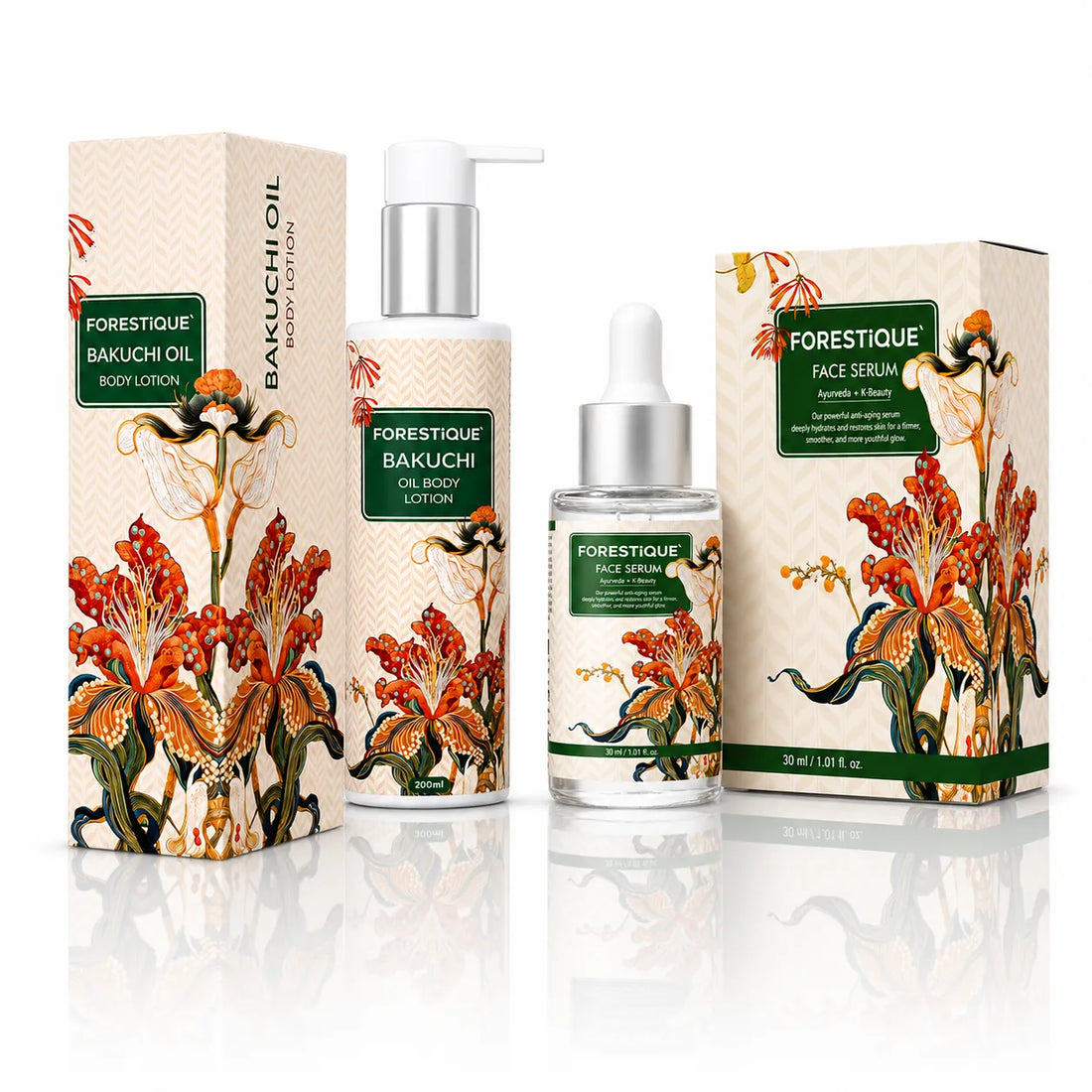 Forestique Radiant Glow Duo (Face Serum + Bakuchi Oil Body Lotion)